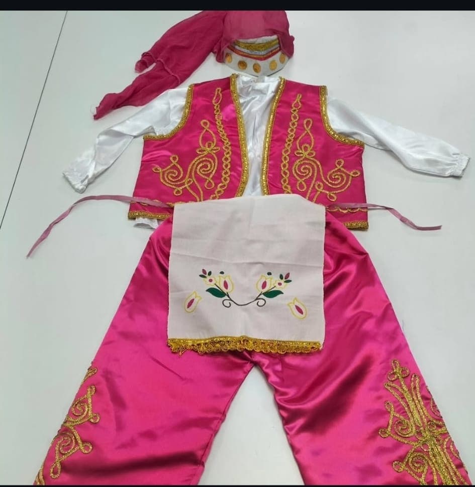 Halay Kız Kostümü (Pembe-Altın)