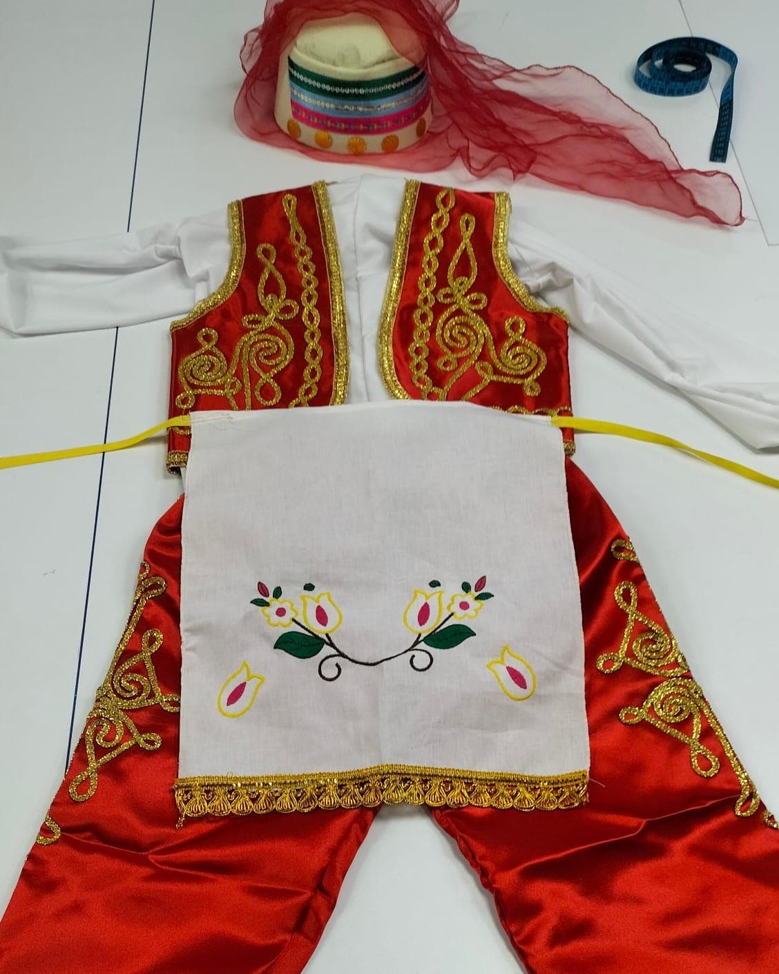 Halay Kız Kostümü (Kırmızı-Beyaz)