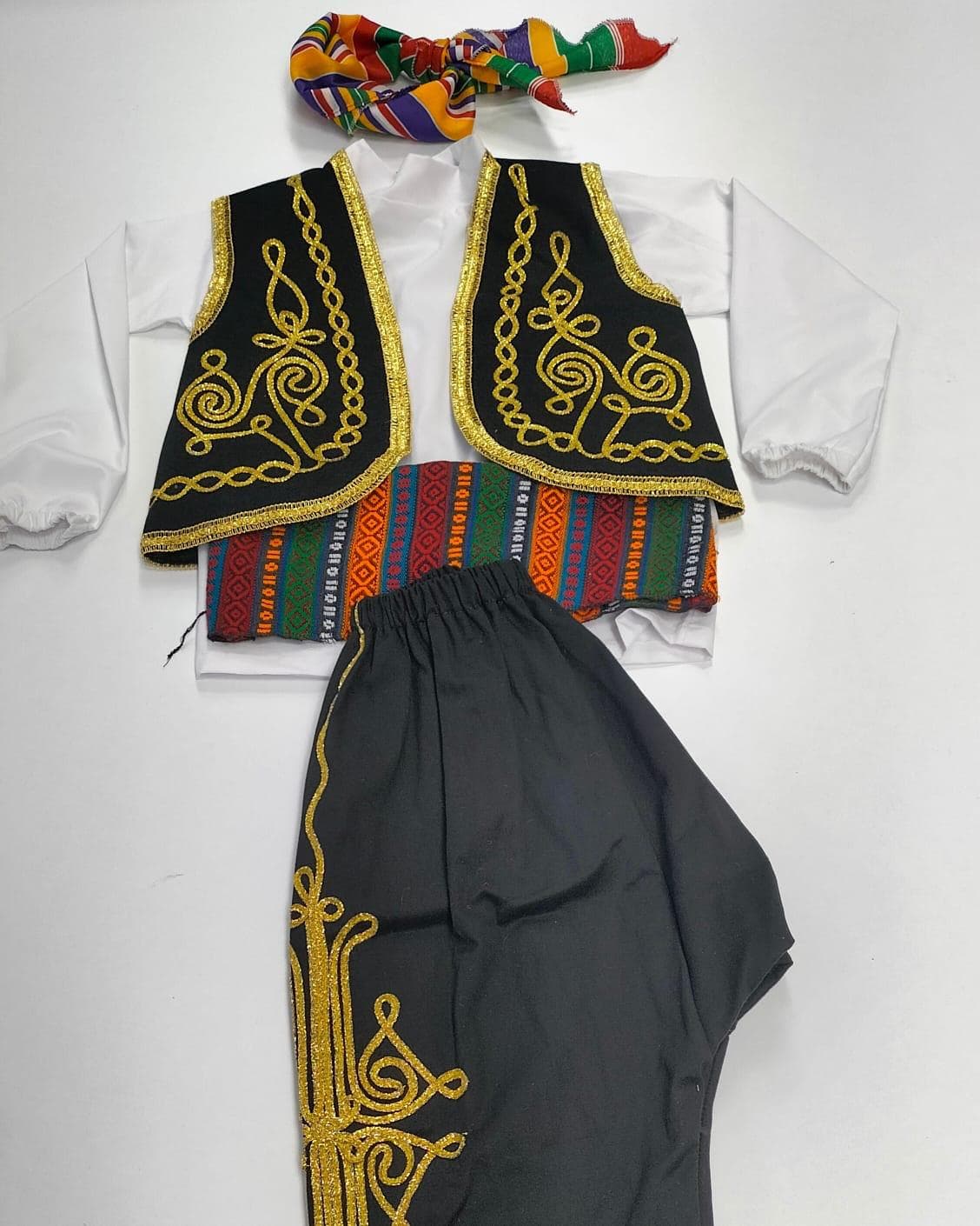 Zeybek Erkek Kostümü (Siyah-Altın Detaylı)